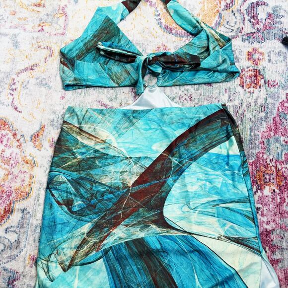 Farai London Gaia Blue Mini Dress - Picture 7 of 7